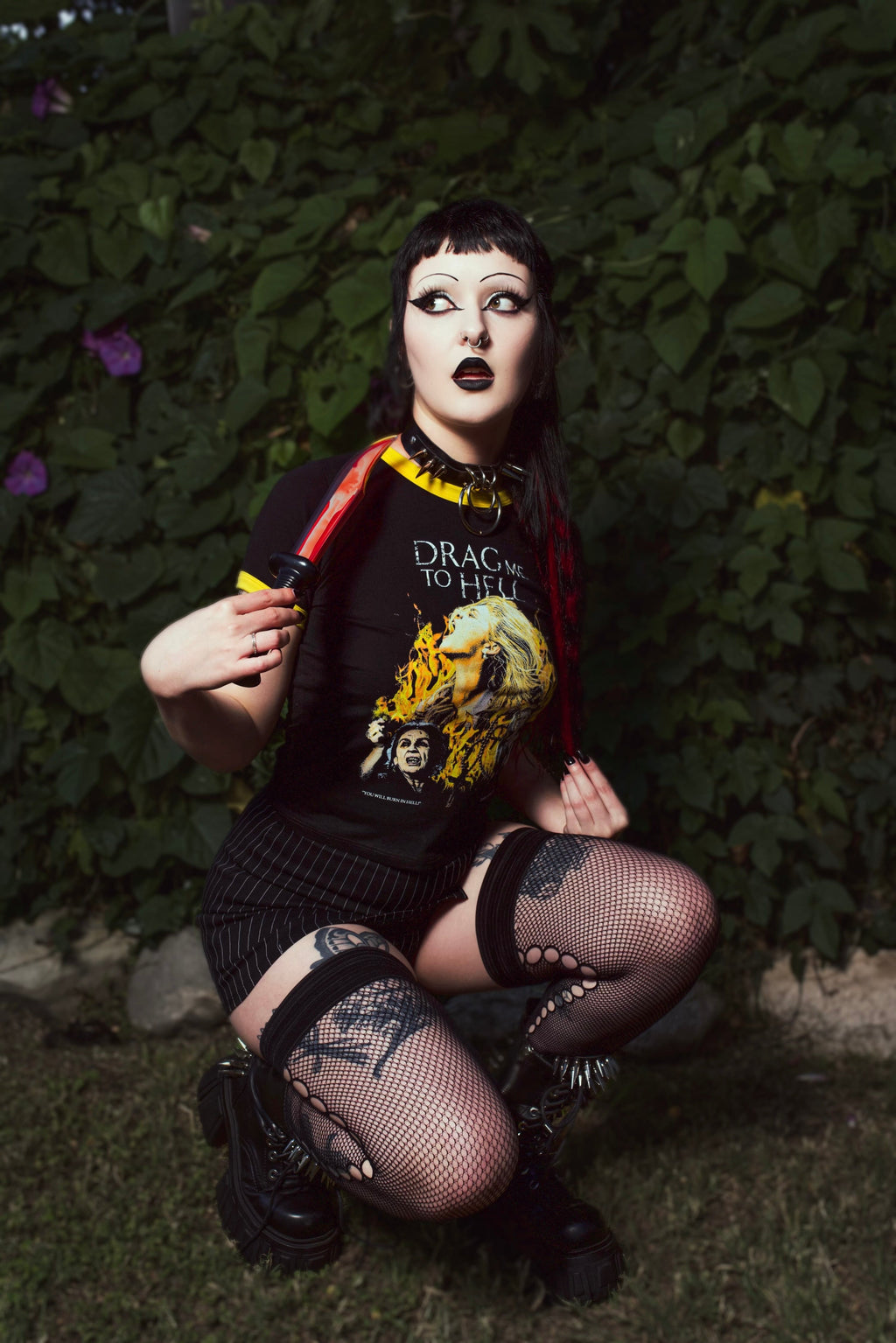 Vera's Eyecandy Drag me to Hell Horror Ringer Tee