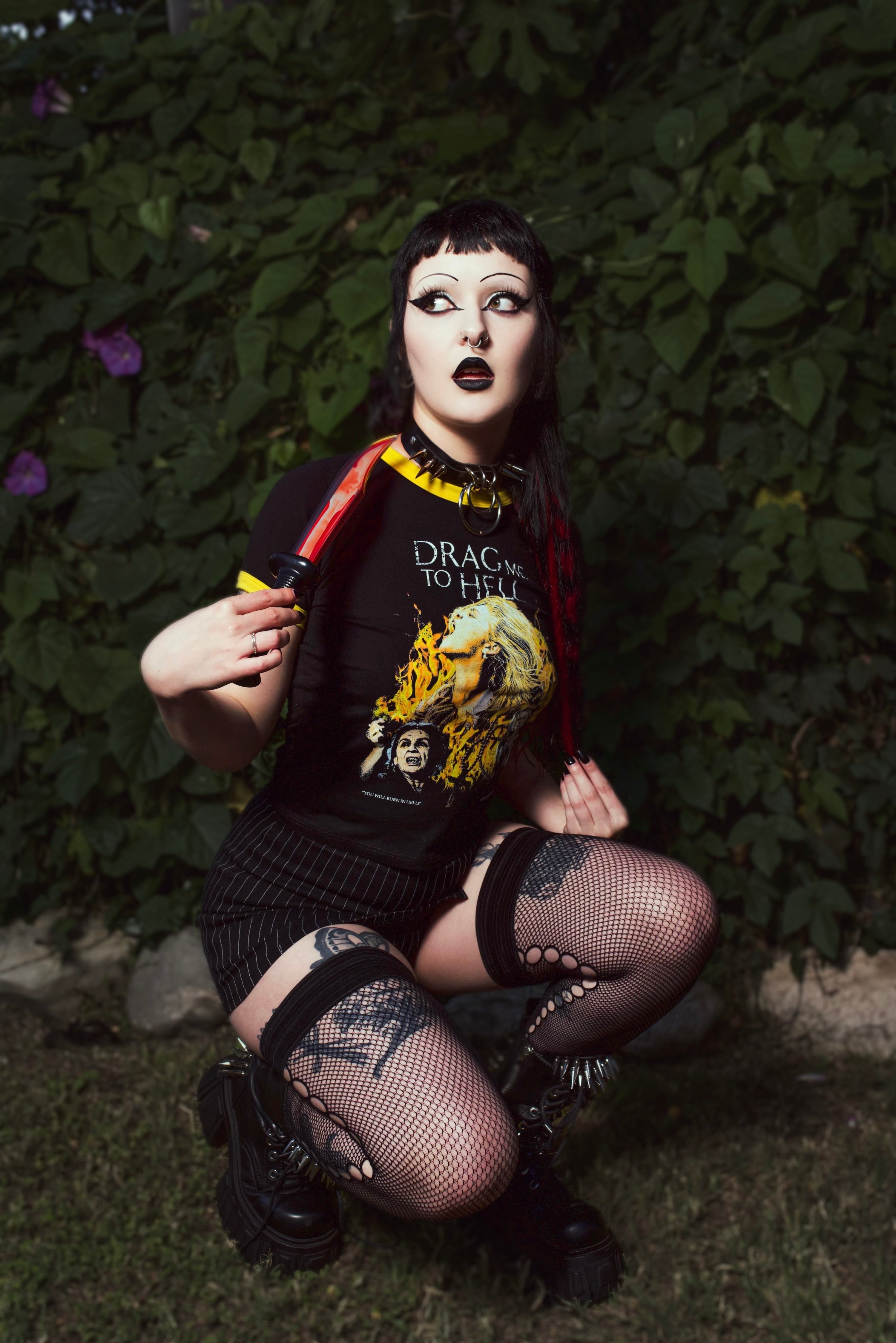 Vera's Eyecandy Drag me to Hell Horror Ringer Tee