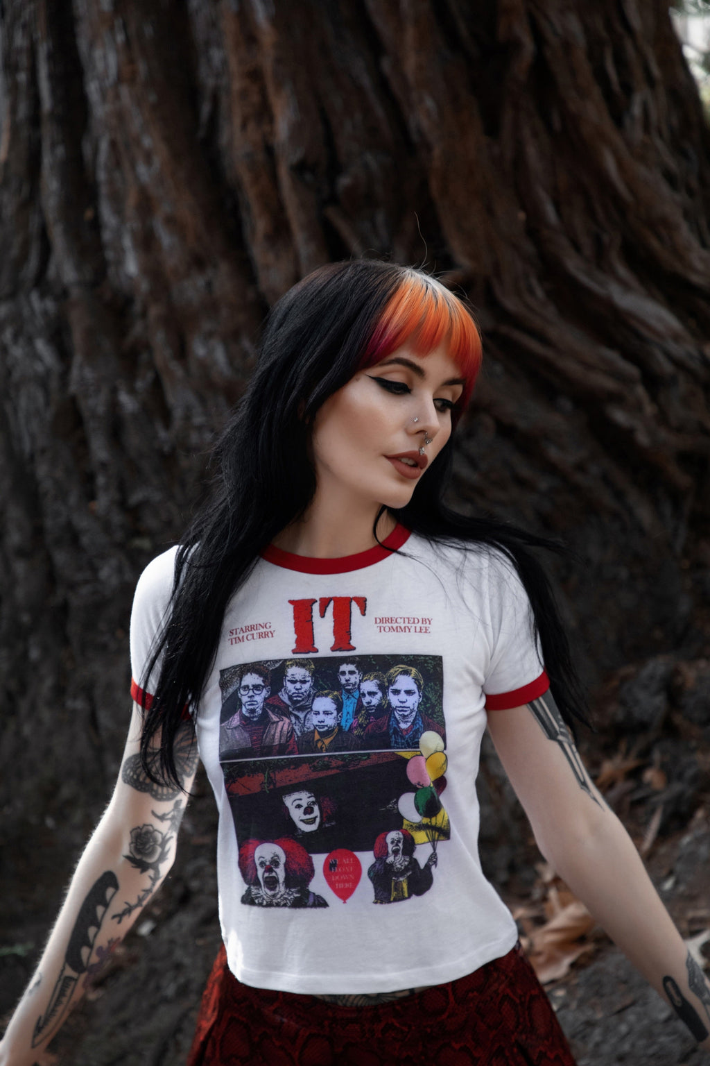 Vera's Eyecandy IT Pennywise We All Float Ringer Tee
