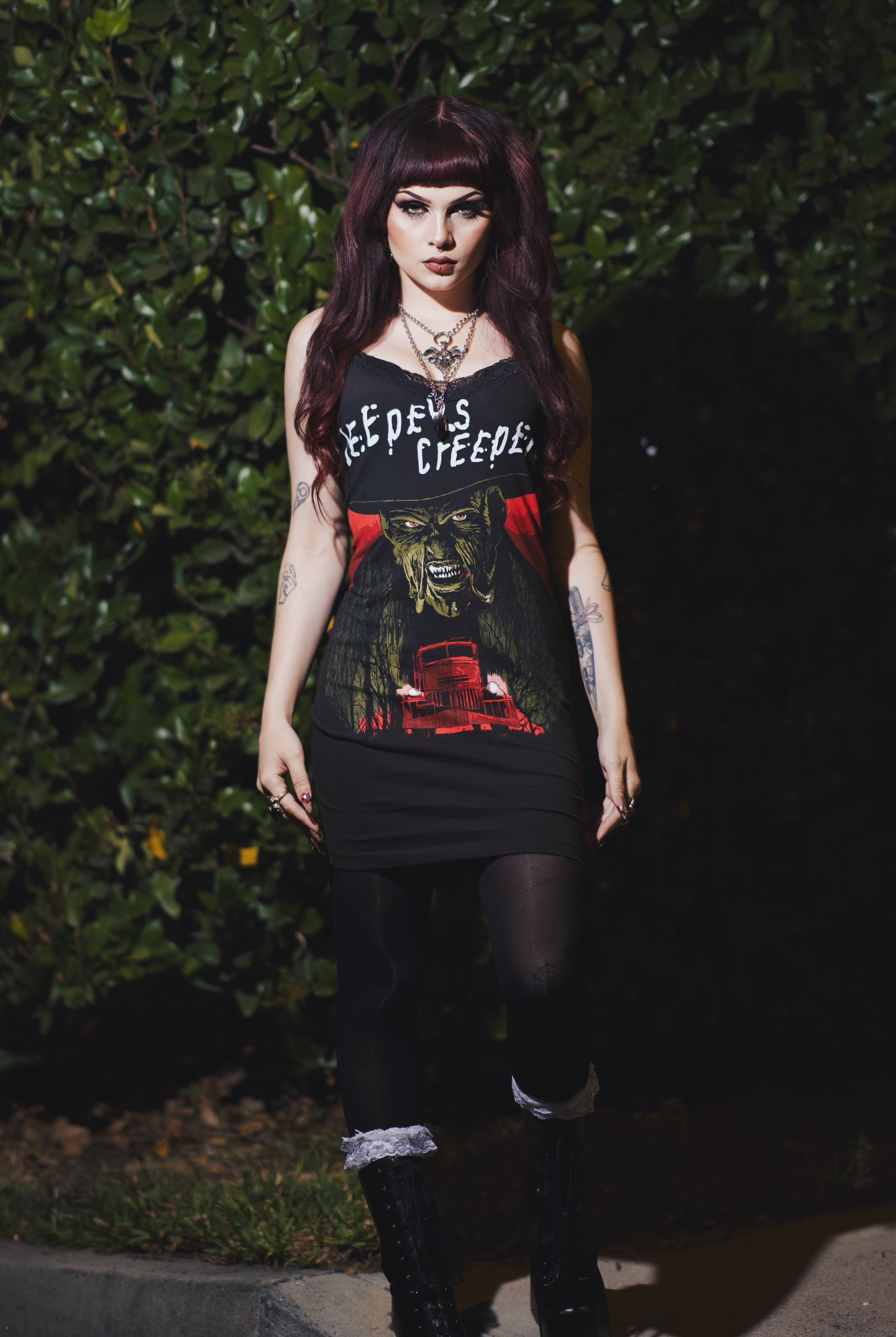 Vera's Eyecandy Jeepers Creepers Lace Strap Horror ress