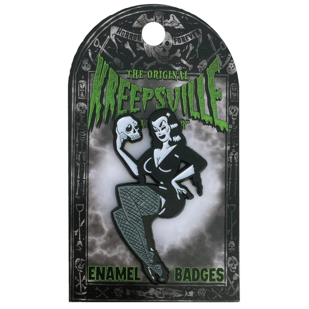 Kreepsville 666 Vampira Skull Enamel Pin