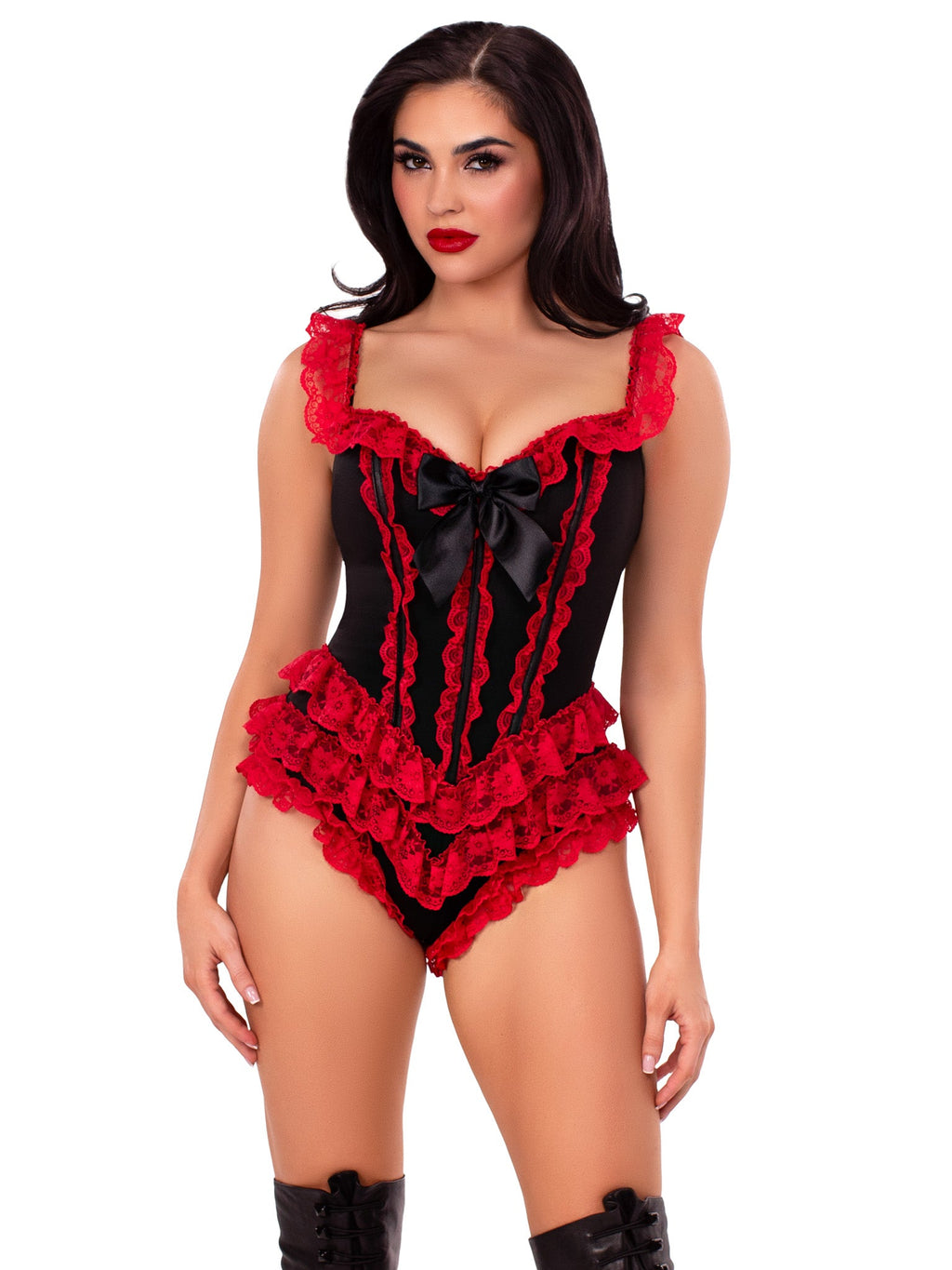 Leg Avenue Ruffle Bodysuit with Boning