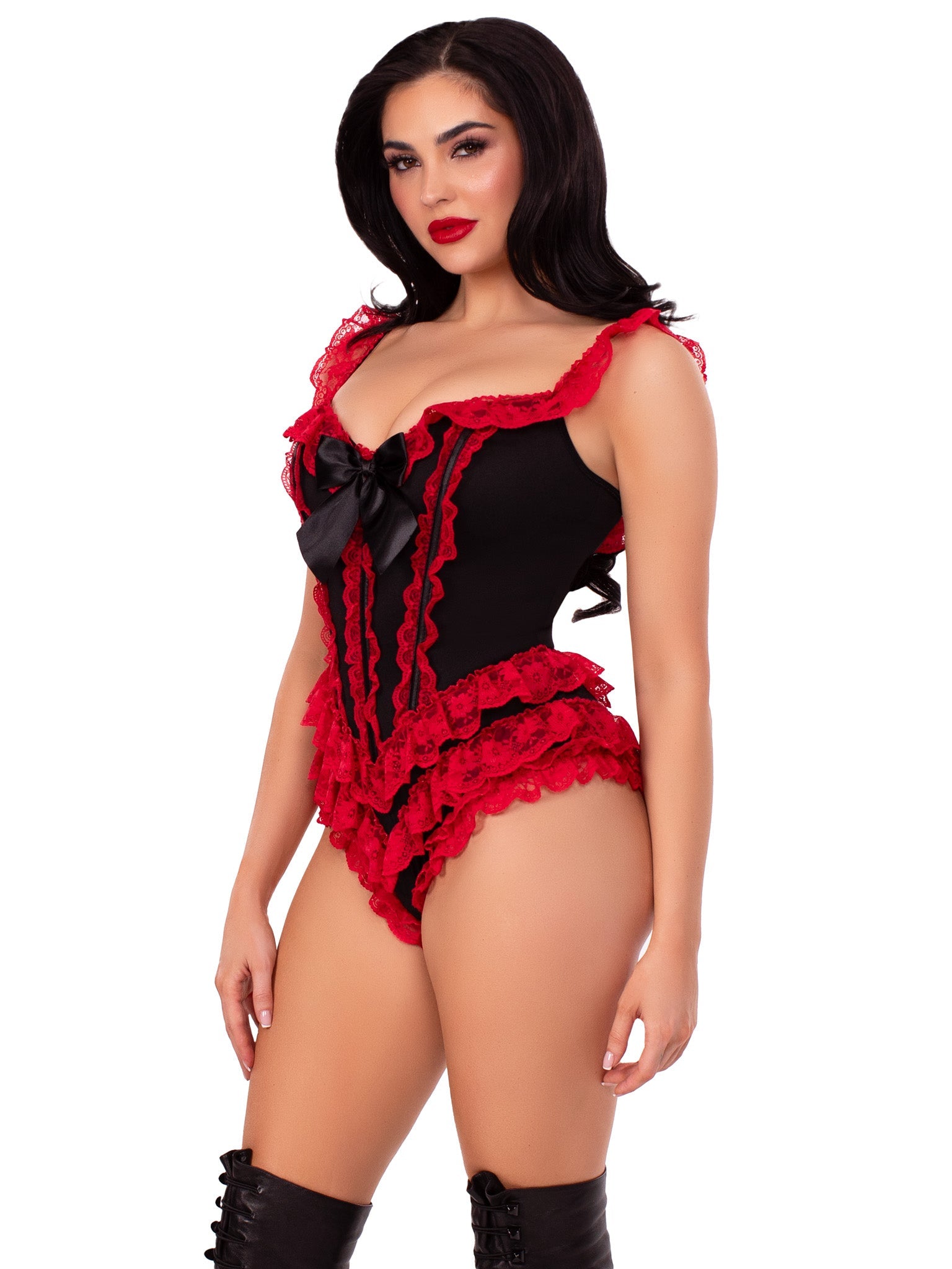 Leg Avenue Ruffle Bodysuit with Boning