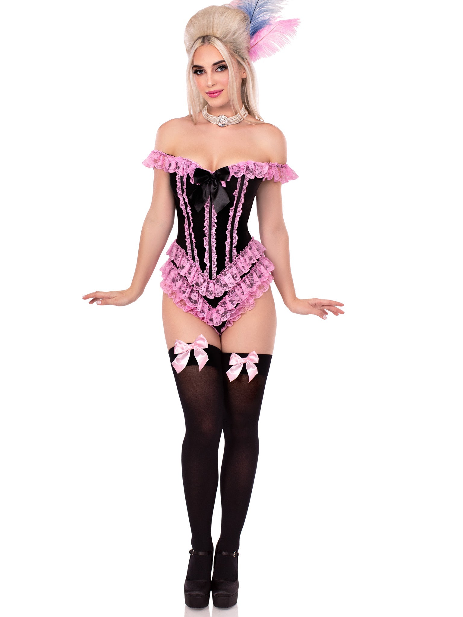 Leg Avenue Ruffle Bodysuit with Boning