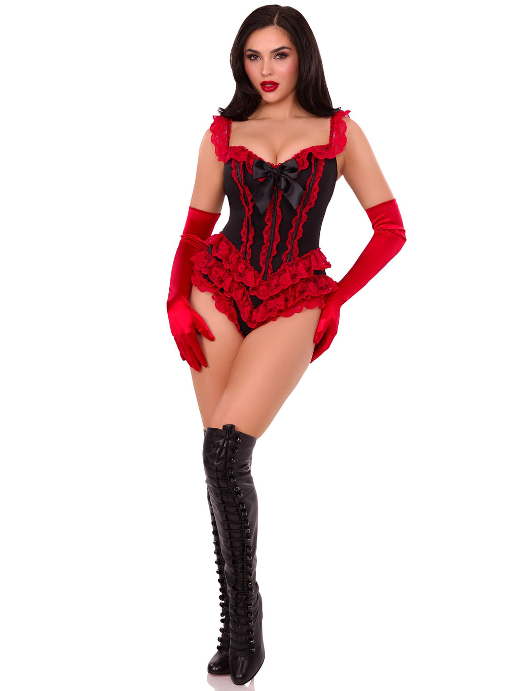 Leg Avenue Ruffle Bodysuit with Boning