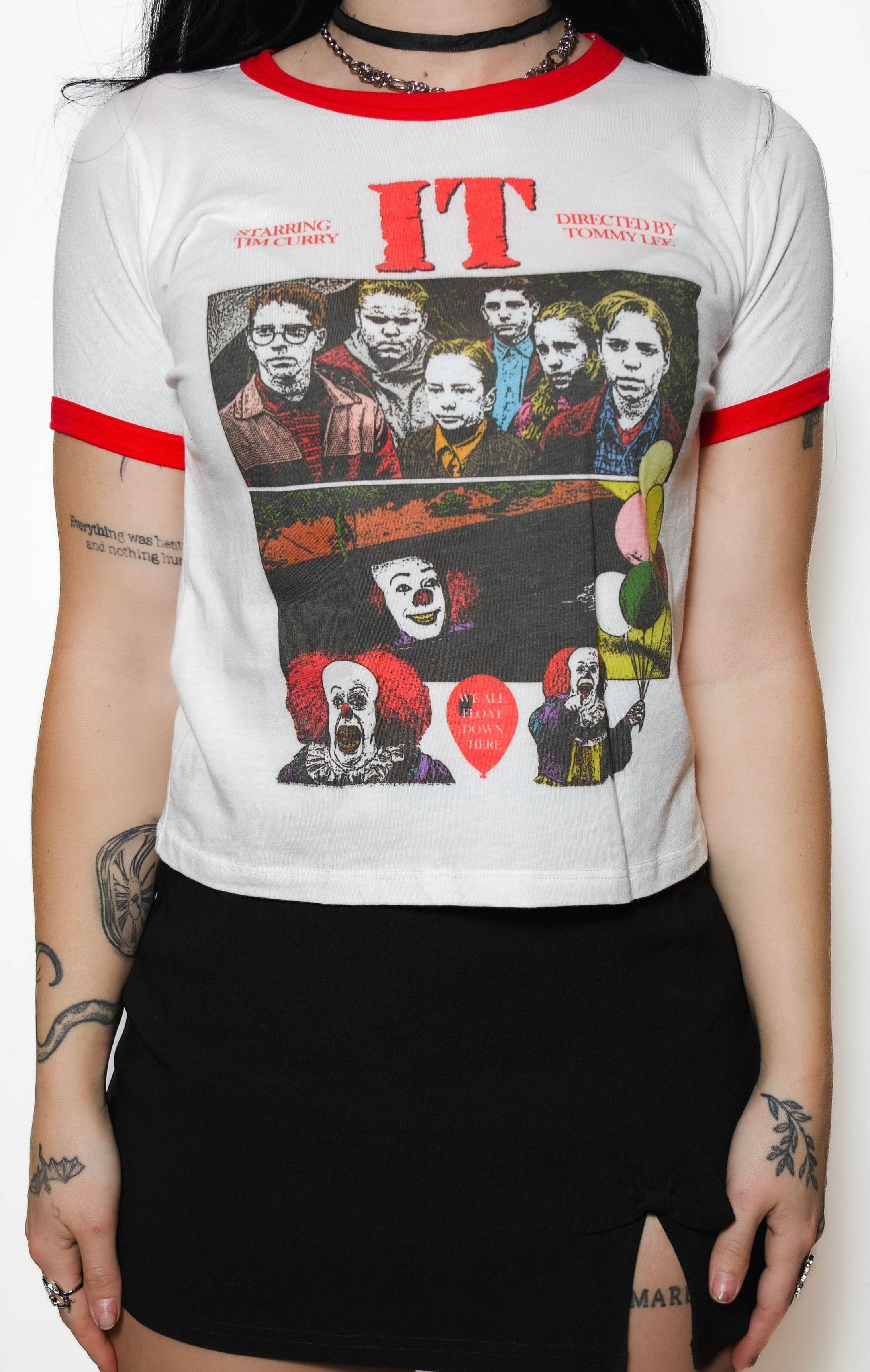 Vera's Eyecandy IT Pennywise We All Float Ringer Tee