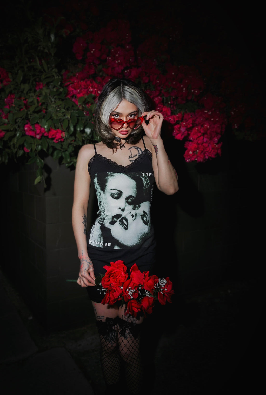 Vera's Eyecandy Type O' Negative Lace Strap Metal Dress