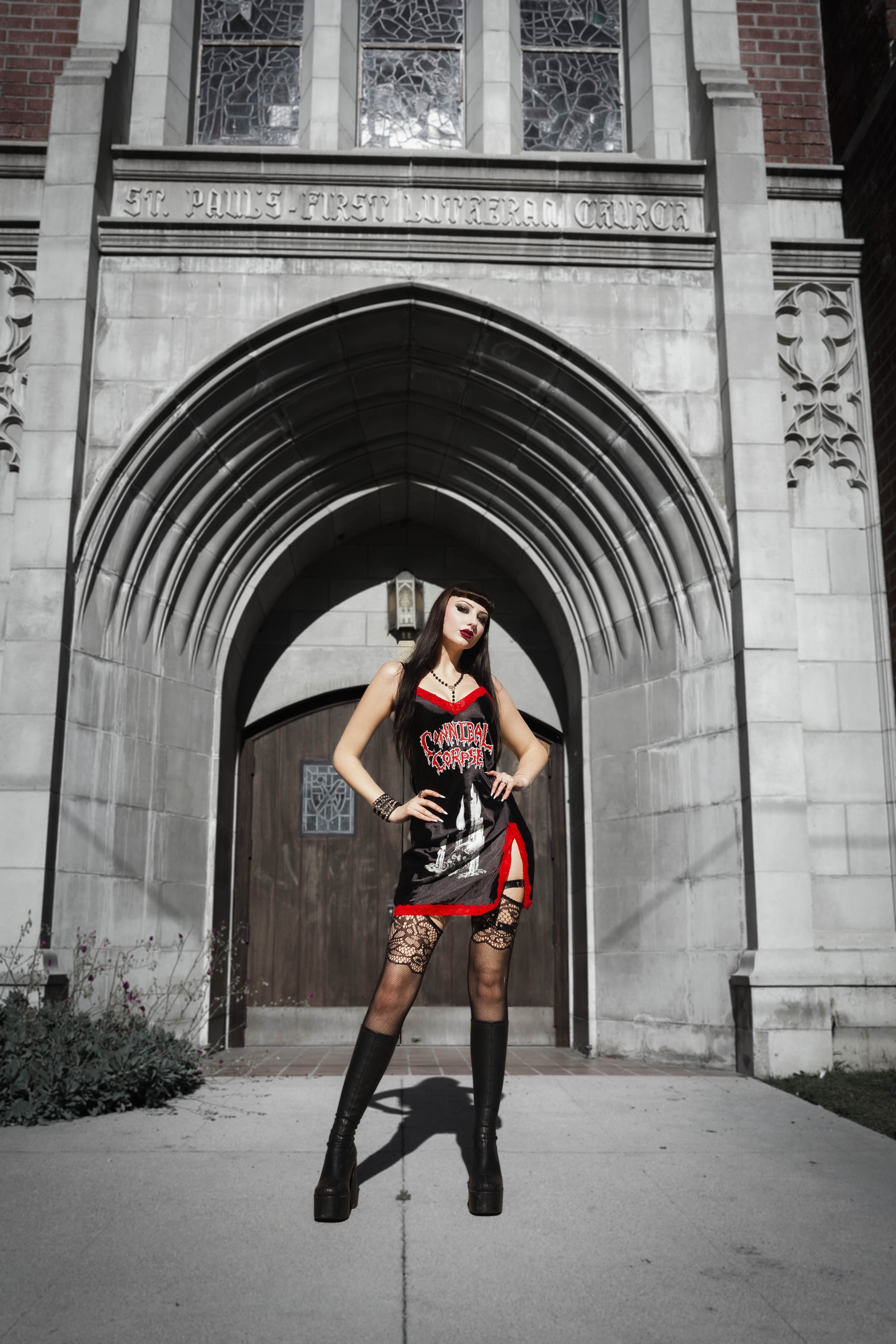 Vera's Eyecandy Cannibal Corpse Band Mini Slip Dress