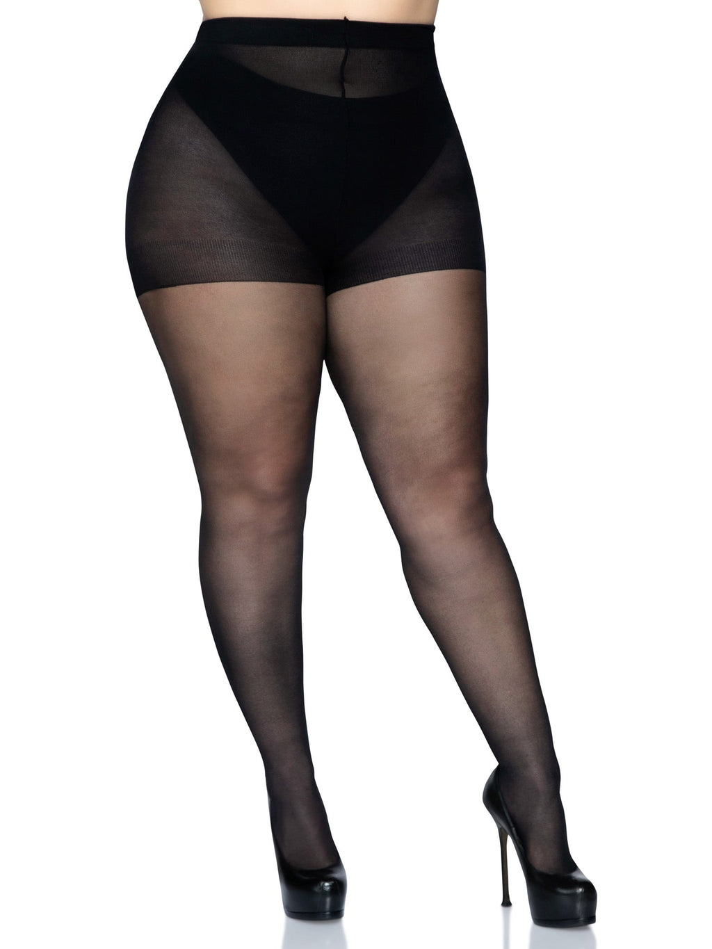 Leg Avenue Nyx Sheer Cuban Heel Tights 2 Sizes