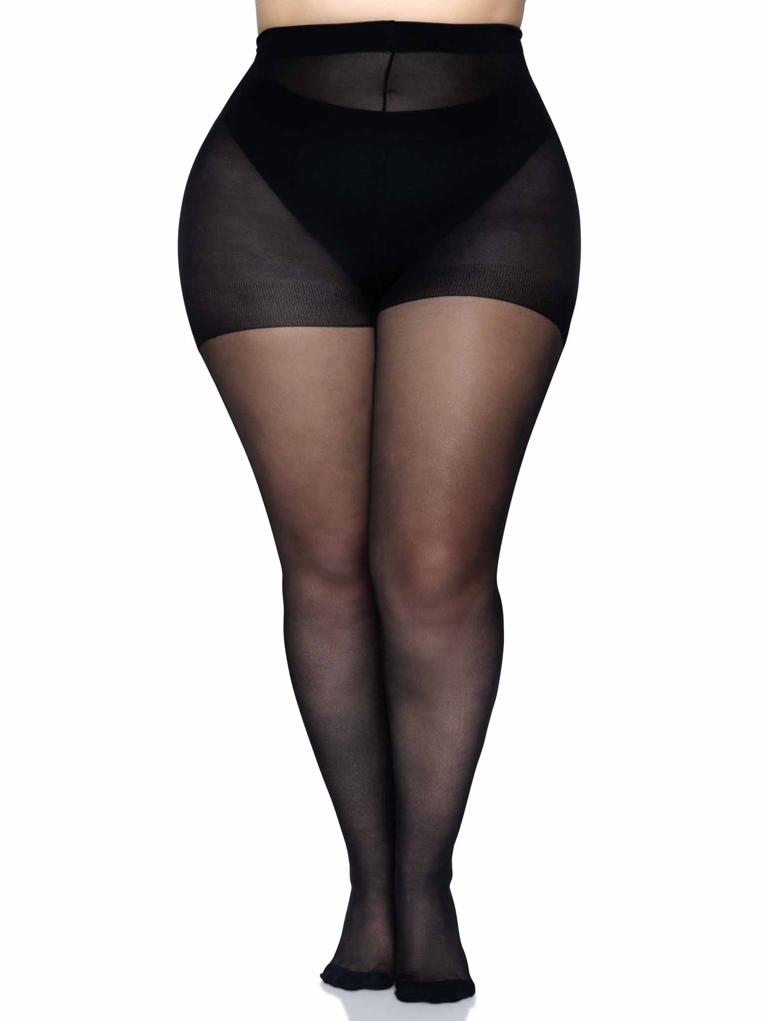 Leg Avenue Nyx Sheer Cuban Heel Tights 2 Sizes