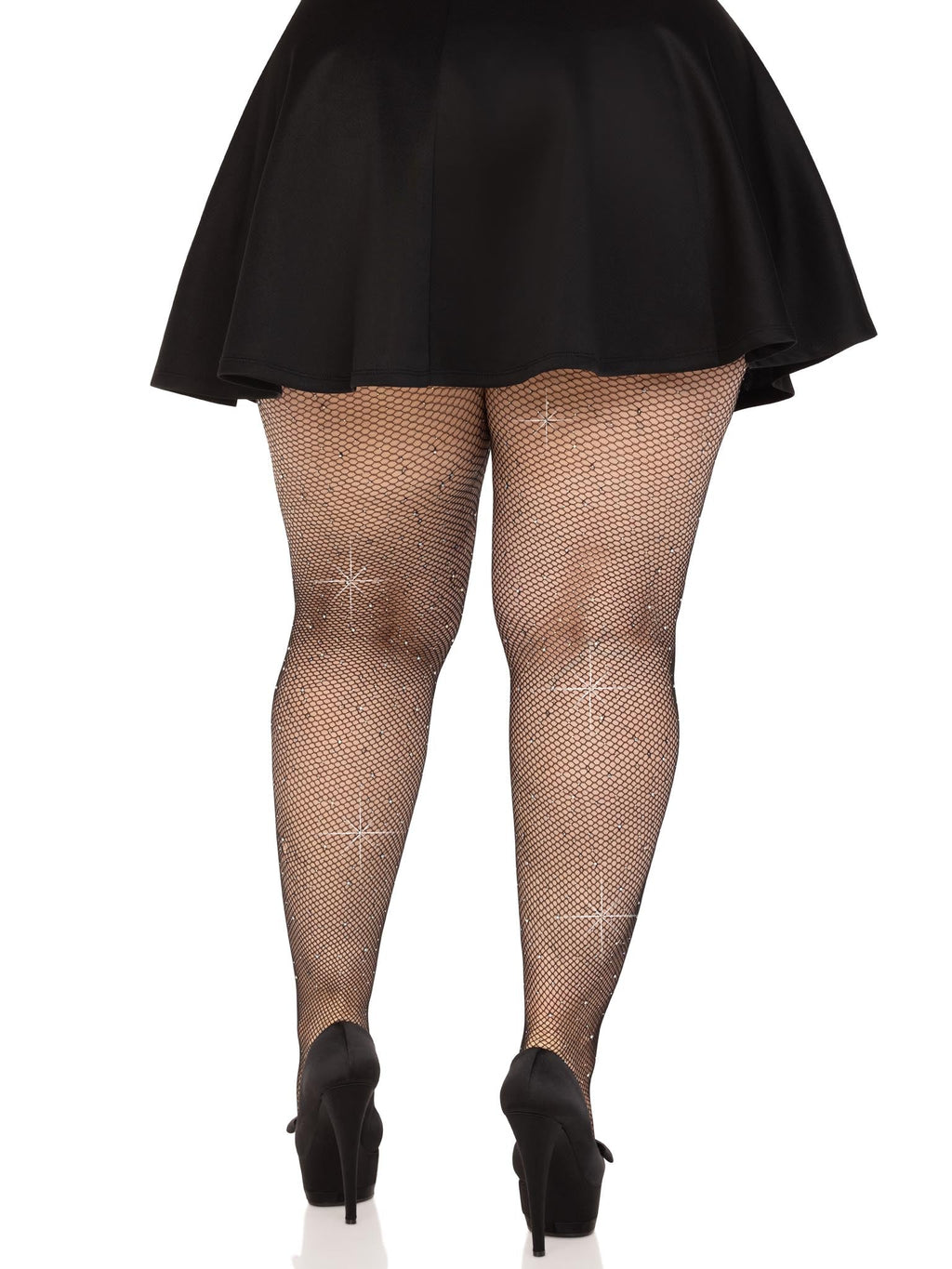 Leg Avenue Colby Plus Rhinestone Fishnet Tights