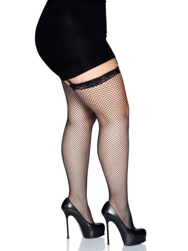 Leg Avenue Gwen Plus Fishnet Thigh High Stockings