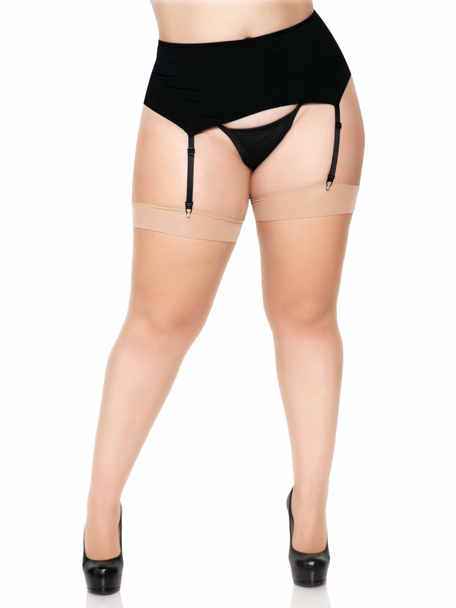Leg Avenue Plus Kumi Net Thigh High Stockings