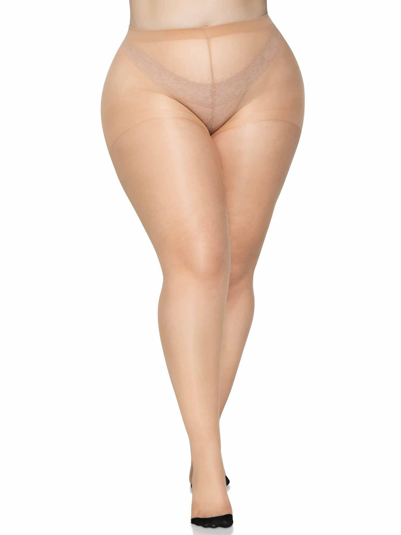 Leg Avenue Nyx Plus Cuban Heel Pantyhose
