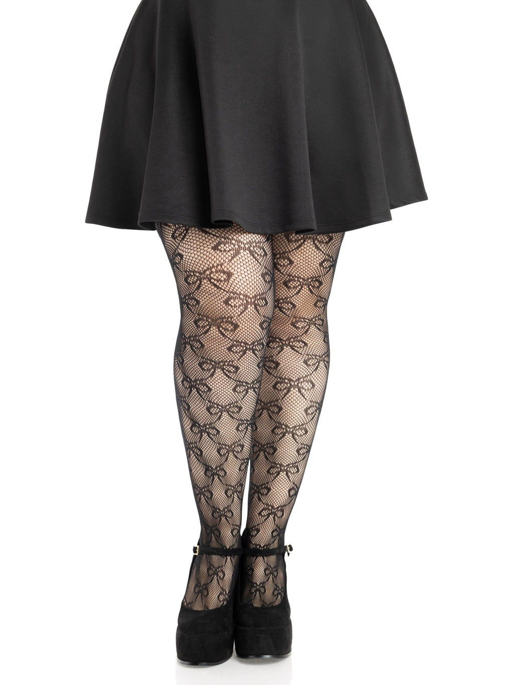 Leg Avenue Plus Size Bow Net Black or Pink Tights