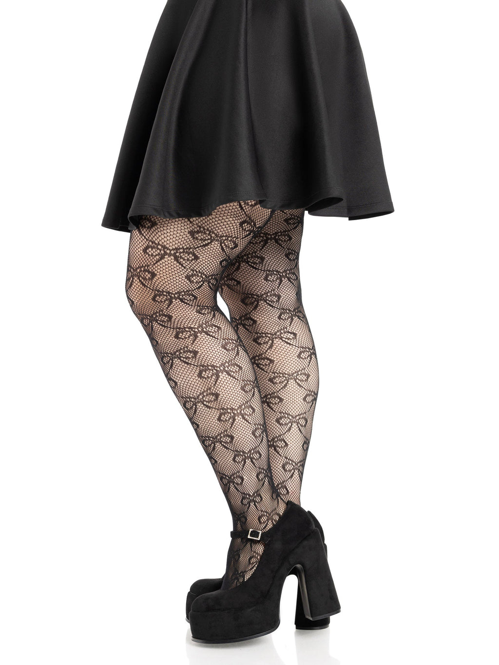 Leg Avenue Plus Size Bow Net Black or Pink Tights
