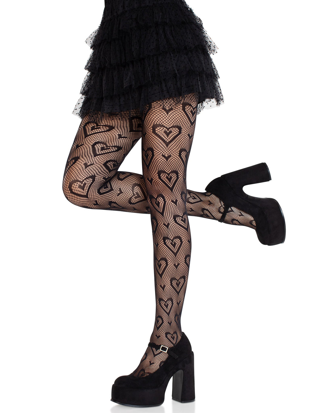 Leg Avenue Cherie Heart Net Tights