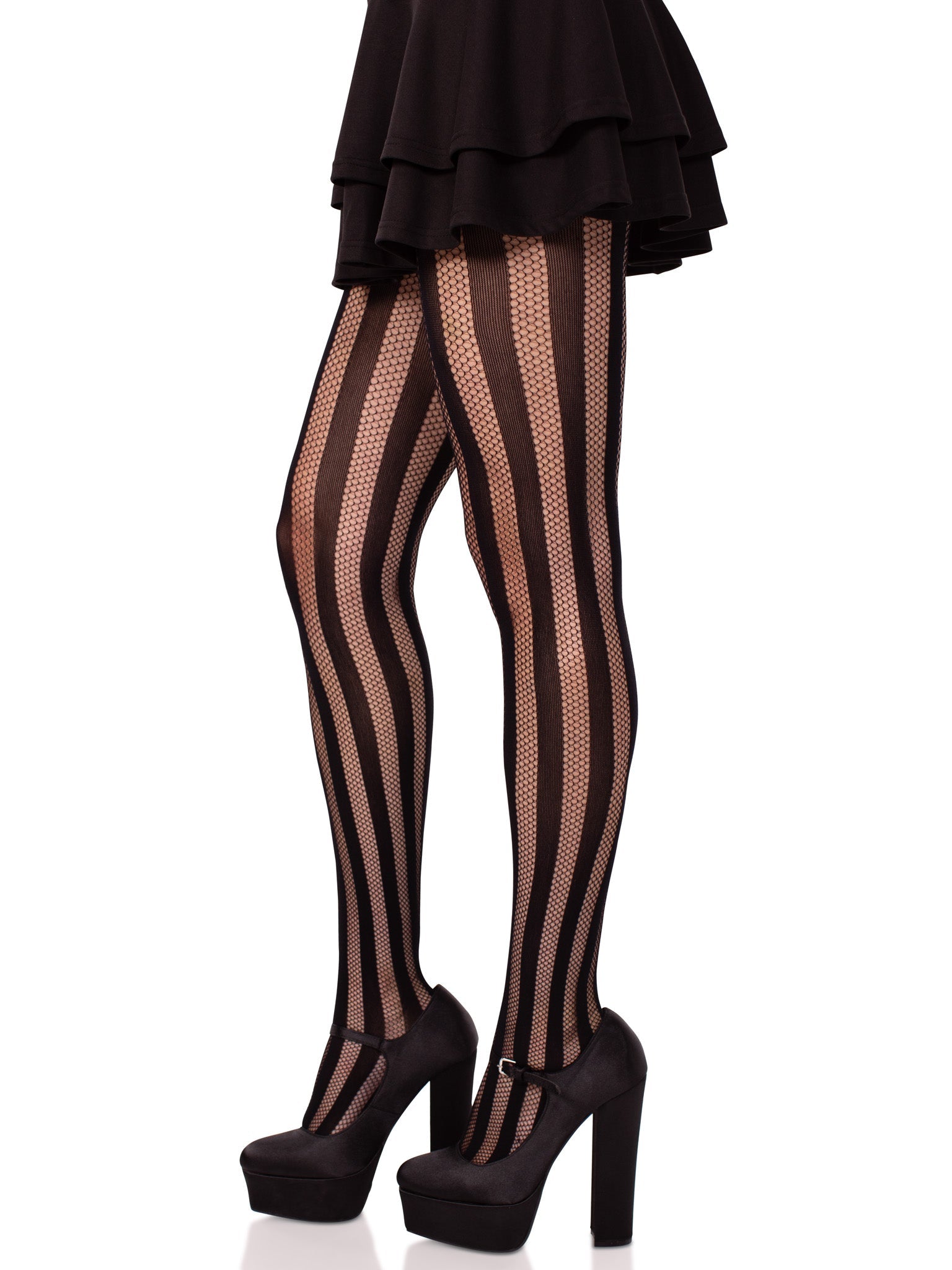 Leg Avenue Kyra Striped Net Tights