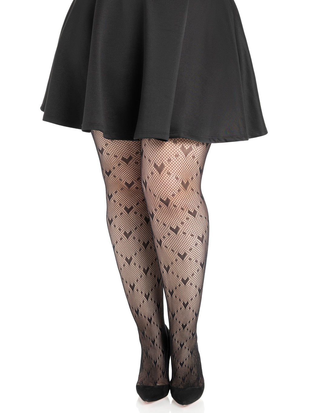 Leg Avenue Plus Size Valentina Heart Net Tights