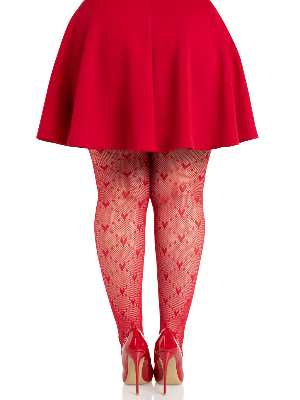 Leg Avenue Plus Size Valentina Heart Net Tights