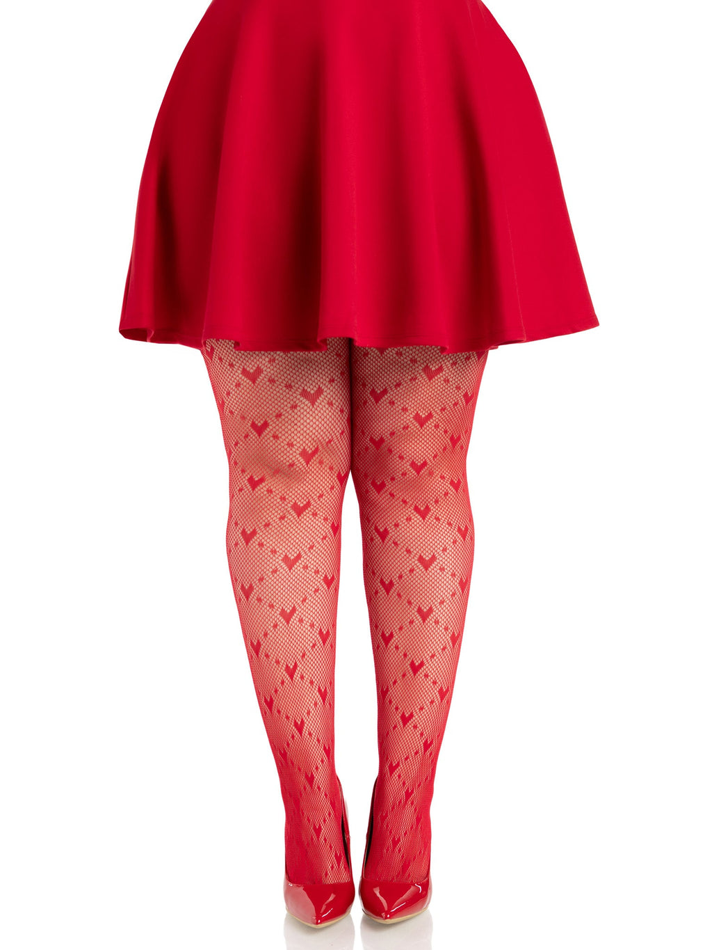 Leg Avenue Plus Size Valentina Heart Net Tights