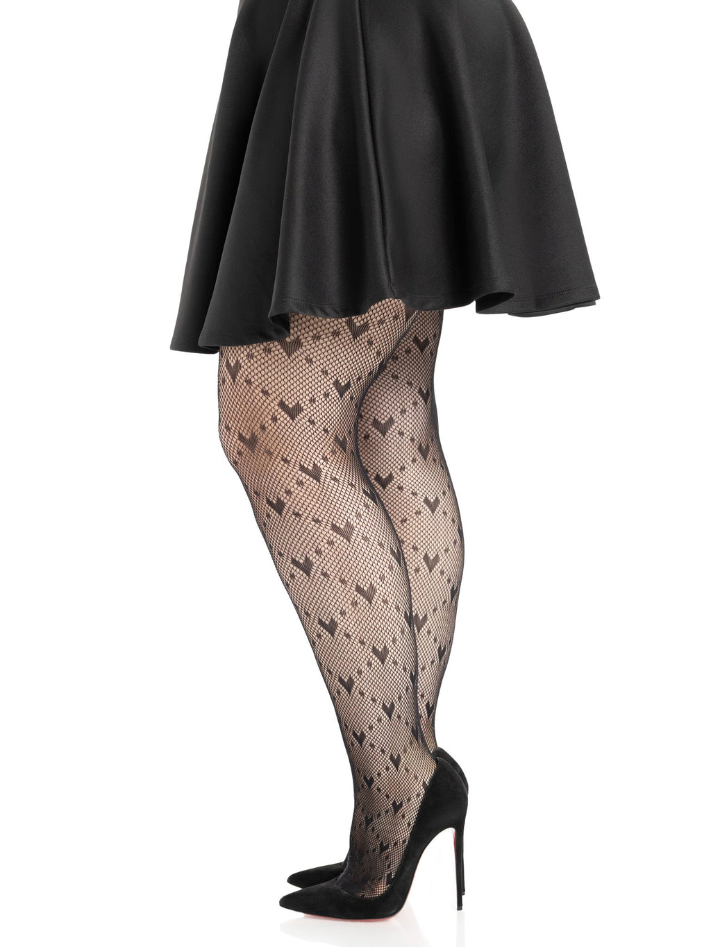 Leg Avenue Plus Size Valentina Heart Net Tights