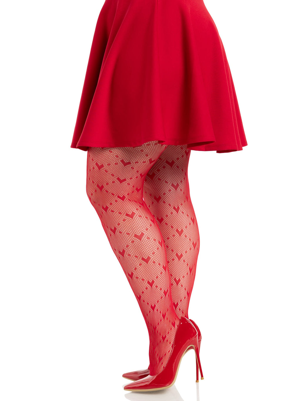 Leg Avenue Plus Size Valentina Heart Net Tights