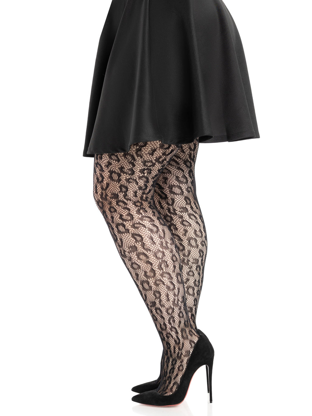 Leg Avenue Plus Size Leopard Print Net Tights