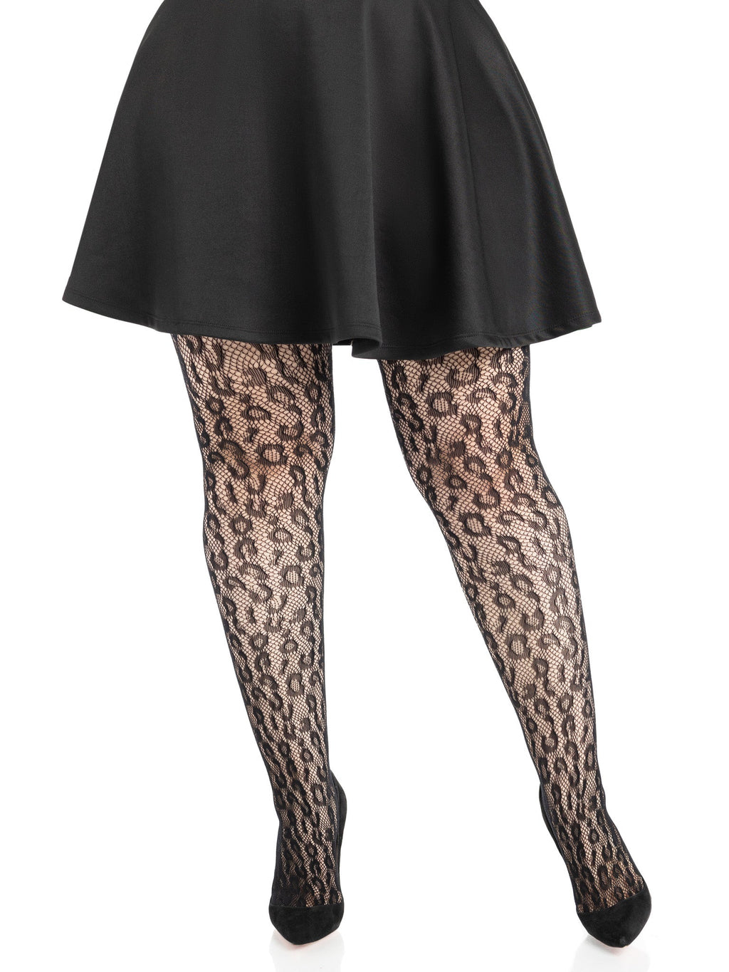 Leg Avenue Plus Size Leopard Print Net Tights