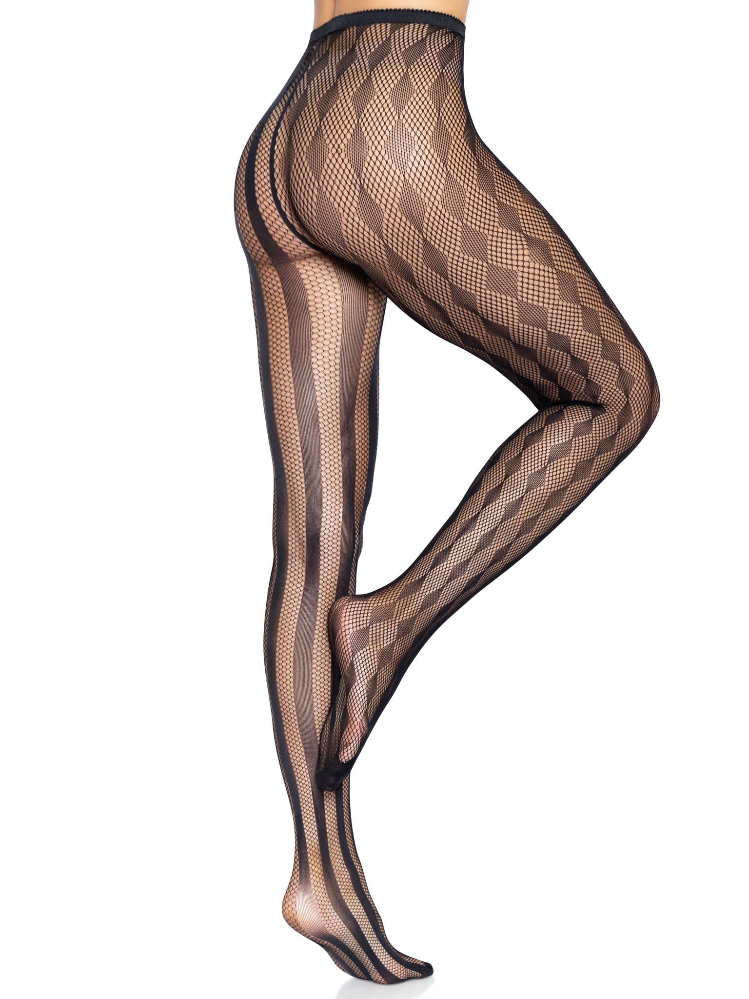 Leg Avenue Harlequin Diamond Stripe Net Tights