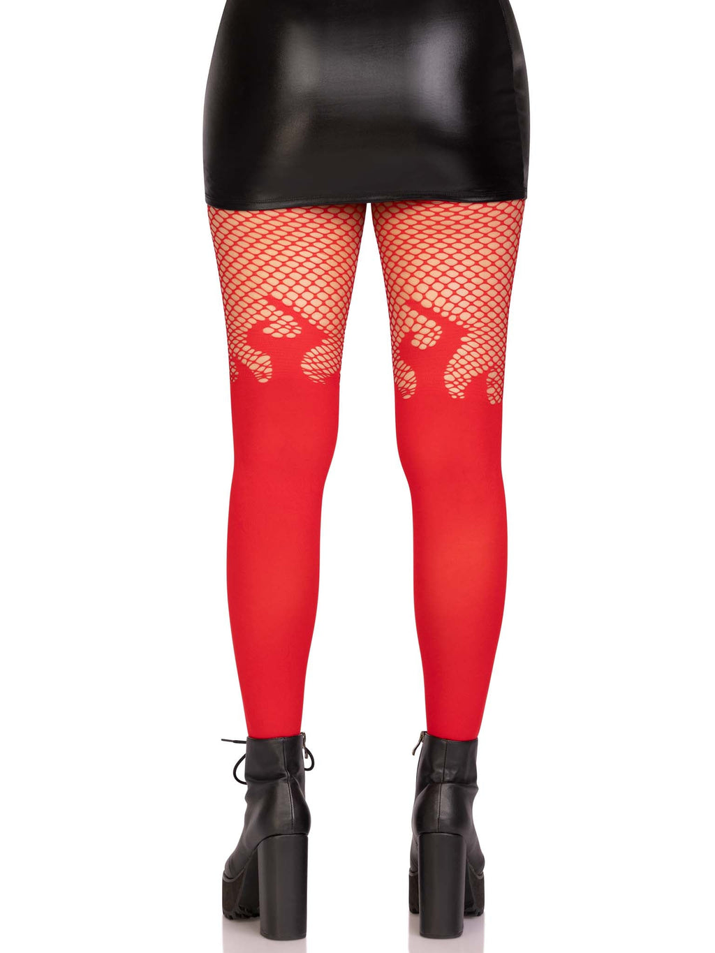 Leg Avenue Blaze Flames Opaque Fishnet Tights