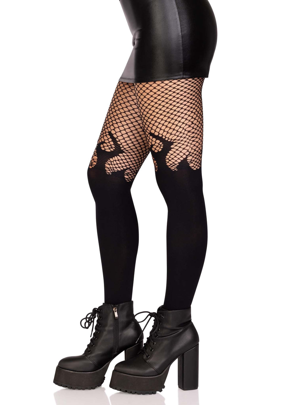 Leg Avenue Blaze Flames Opaque Fishnet Tights
