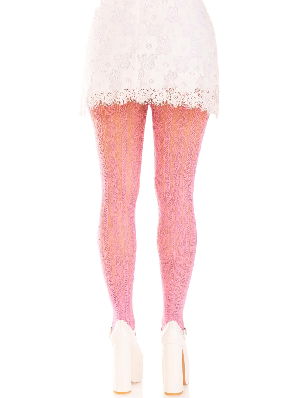 Leg Avenue Sweetheart Striped Peekaboo Bow Tights 2 Sizes