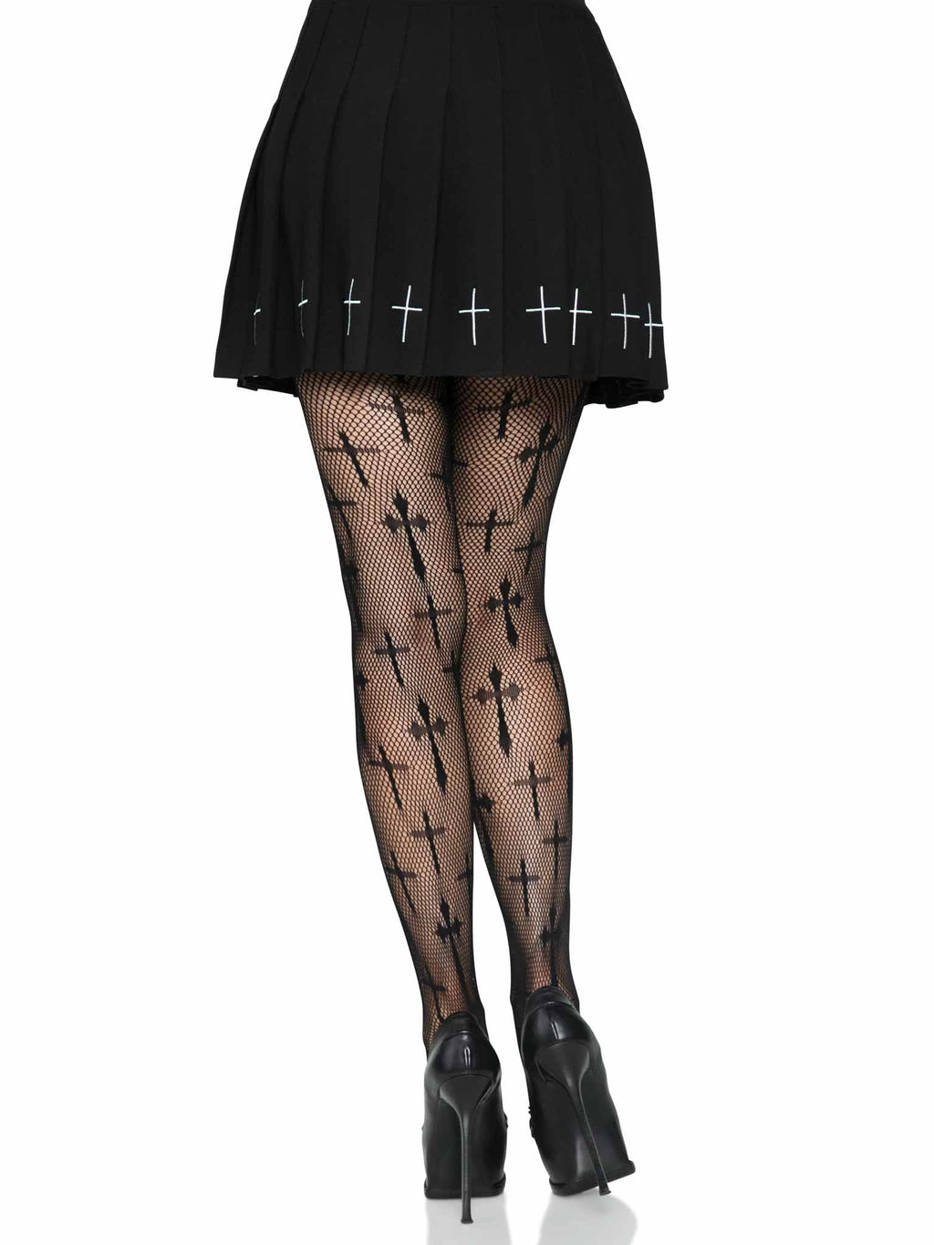 Leg Avenue Worship Me Net Gothic Cross Tights 2 Sizes
