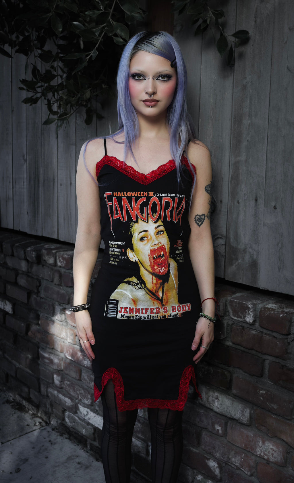 Vera's Eyecandy Jennifer's Body Fangoria Slit Red Lace Dress