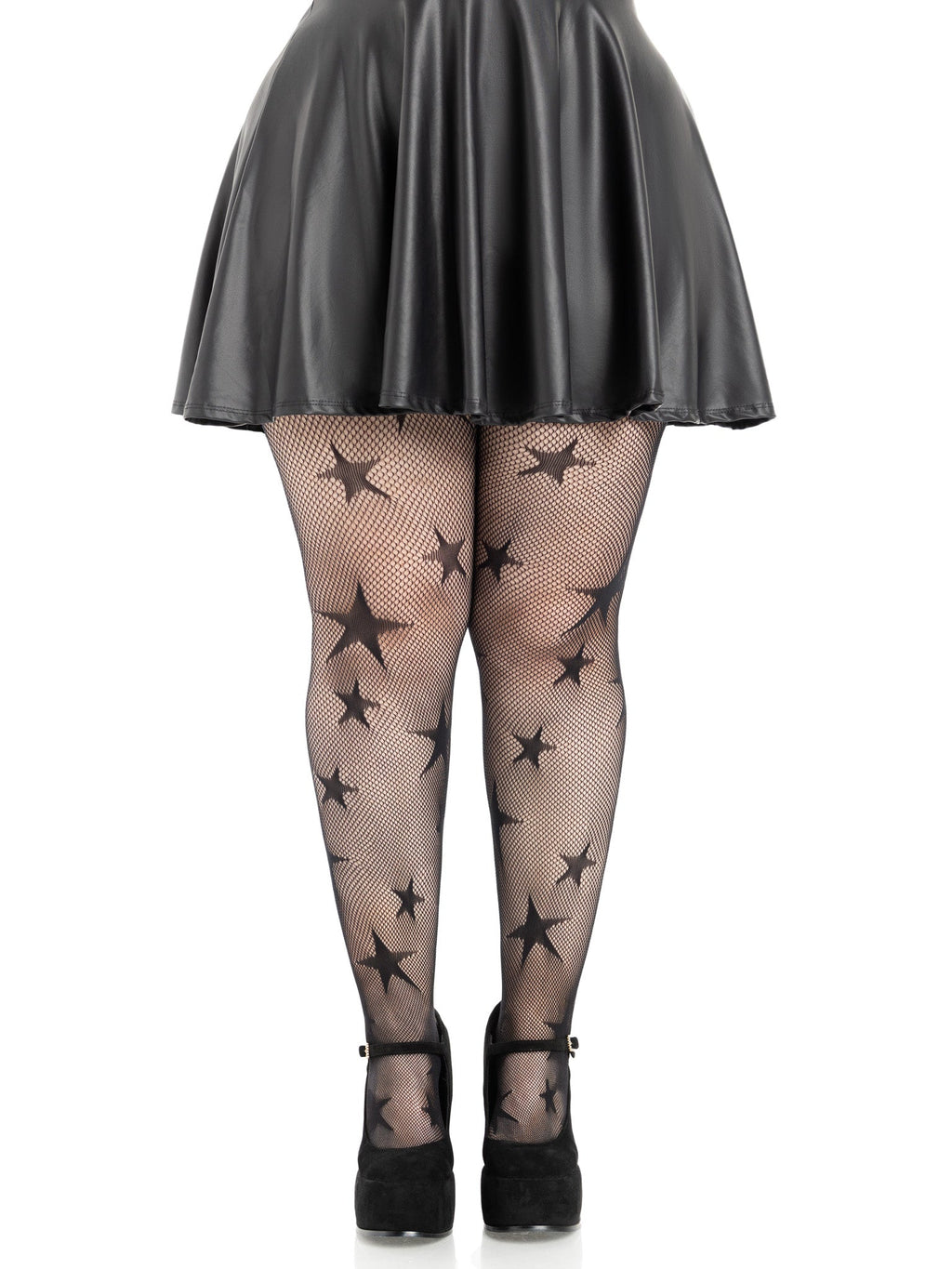Leg Avenue Plus All Over Stars Fishnet Tights