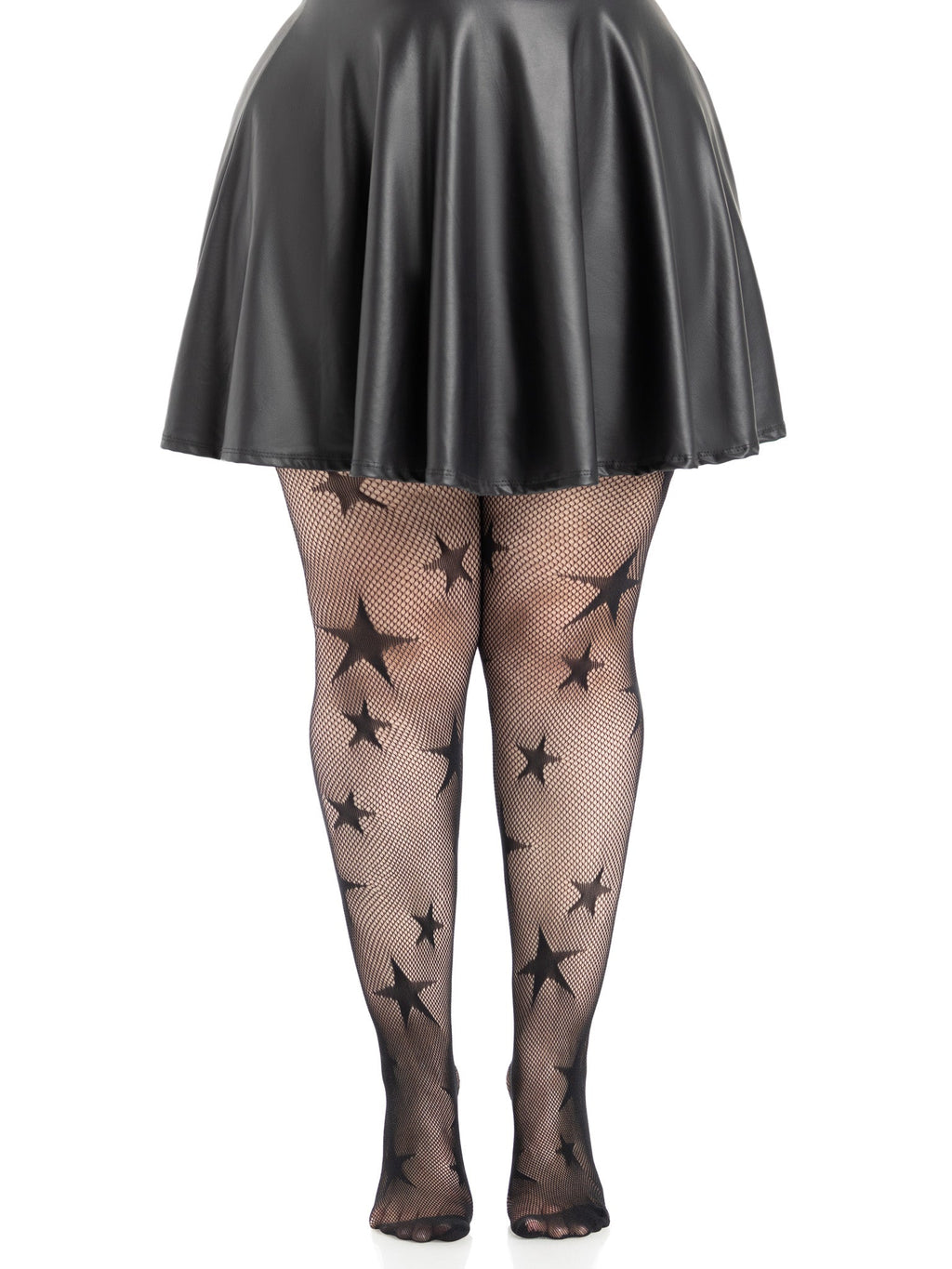Leg Avenue Plus All Over Stars Fishnet Tights