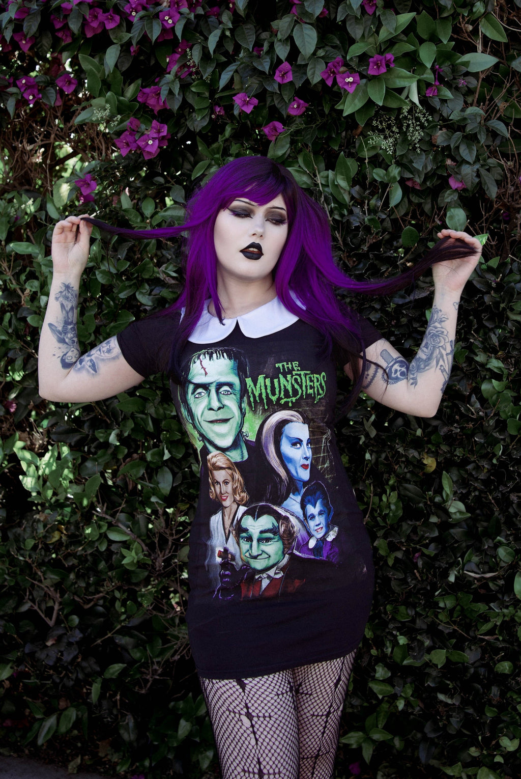 Vera's Eyecandy The Munsters Show Peter Pan Collar Dress