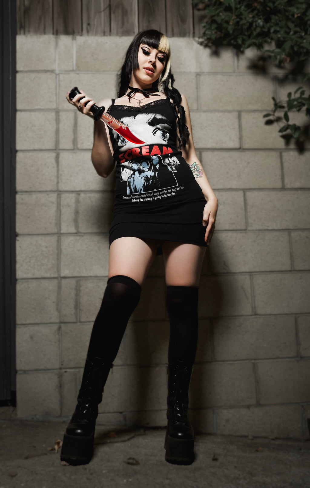 Vera's Eyecandy Scream Lace Strap Dress