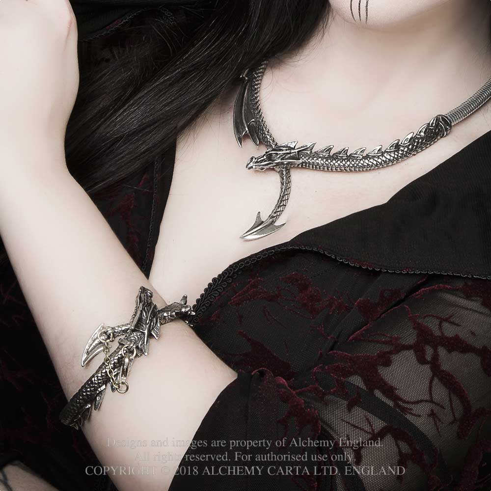 Alchemy Gothic Dragons Lure Bangle Bracelet A124