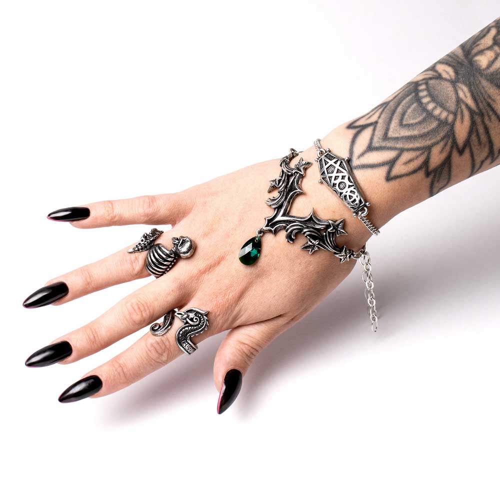 Alchemy Gothic Churchyard Ivy Leaves Baroque Bracelet A143