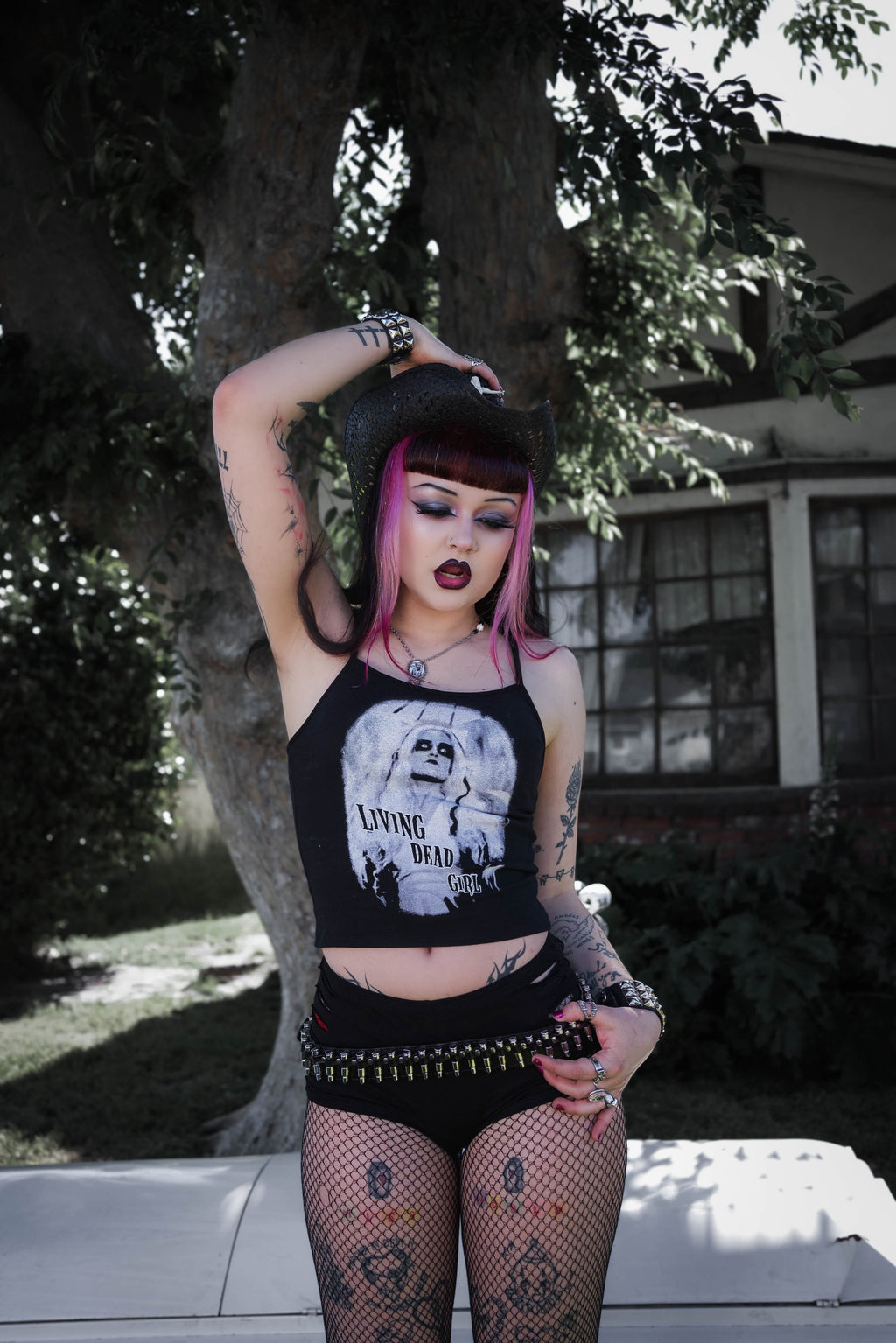 Vera's Eyecandy Living Dead Girl Mini Cropped Tank Top
