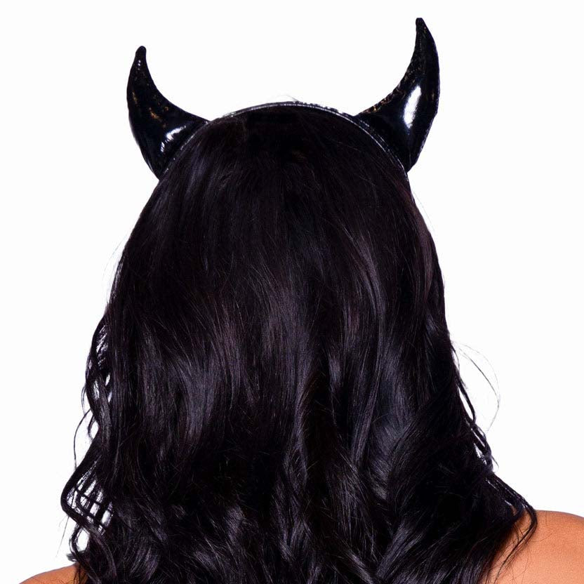 Leg Avenue Black Vinyl Devil Horns Headband