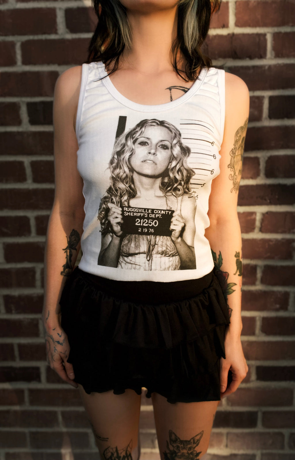 Vera's Eyecandy 'Baby Mugshot' Ribbed Tank Top
