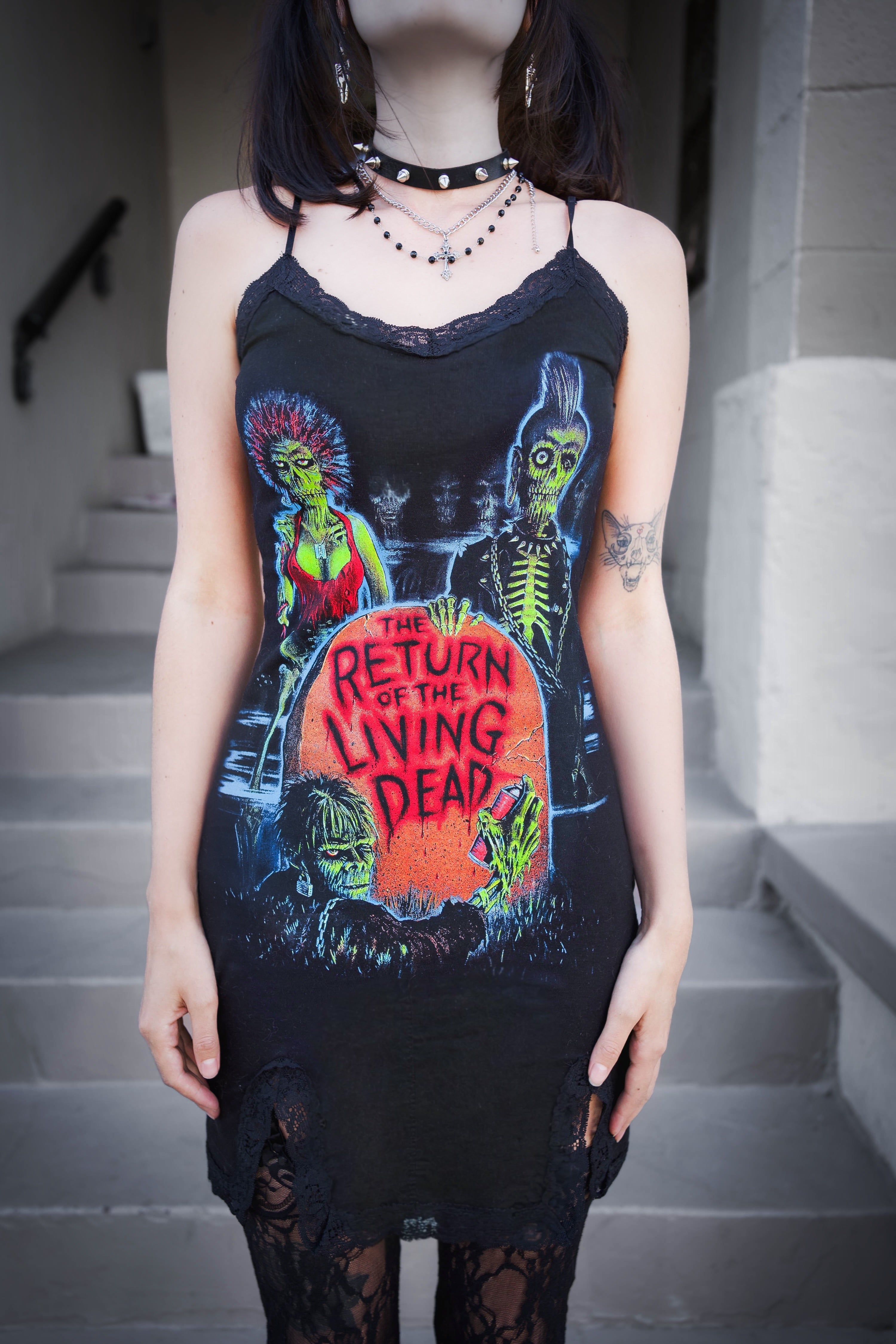 Vera's Eyecandy Return of the Living Dead Slit Lace Dress