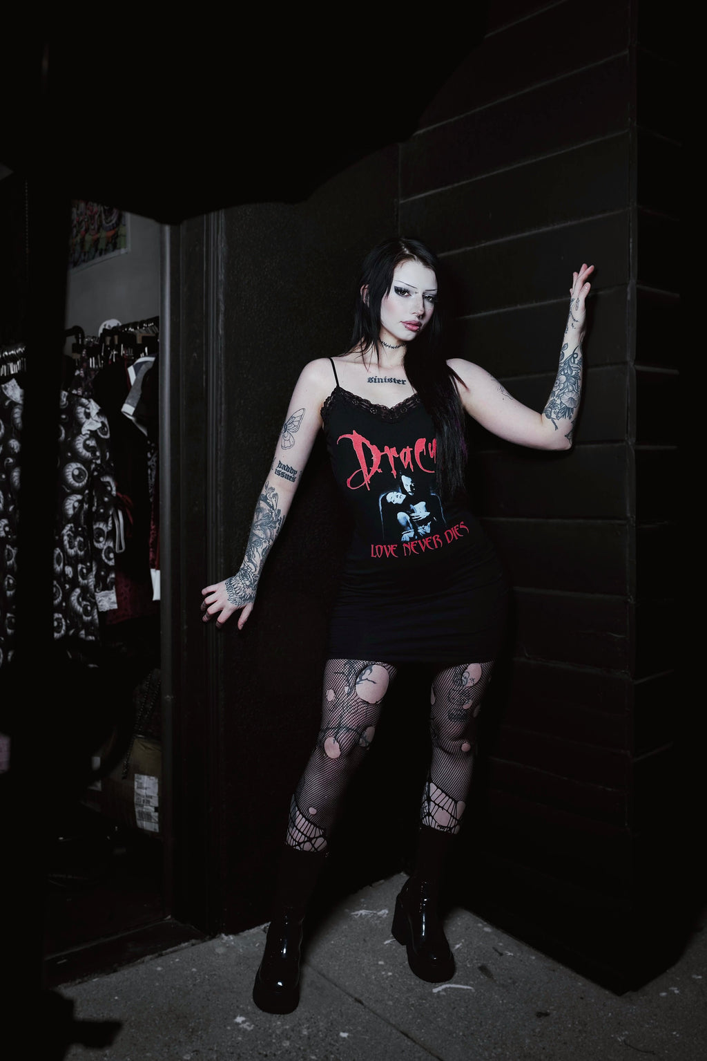 Vera's Eyecandy Dracula Love Never Dies Lace Strap Dress
