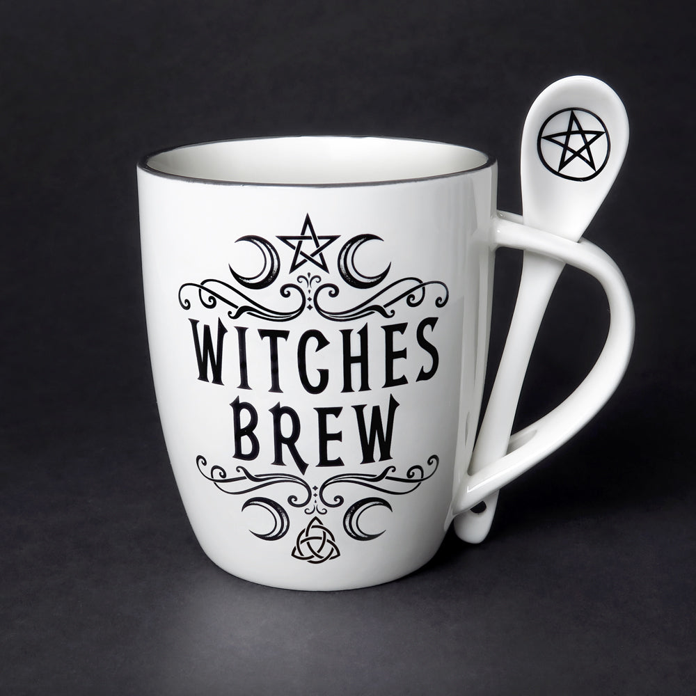 Alchemy Gothic Witches Brew China Mug Spoon Set ALMUG16