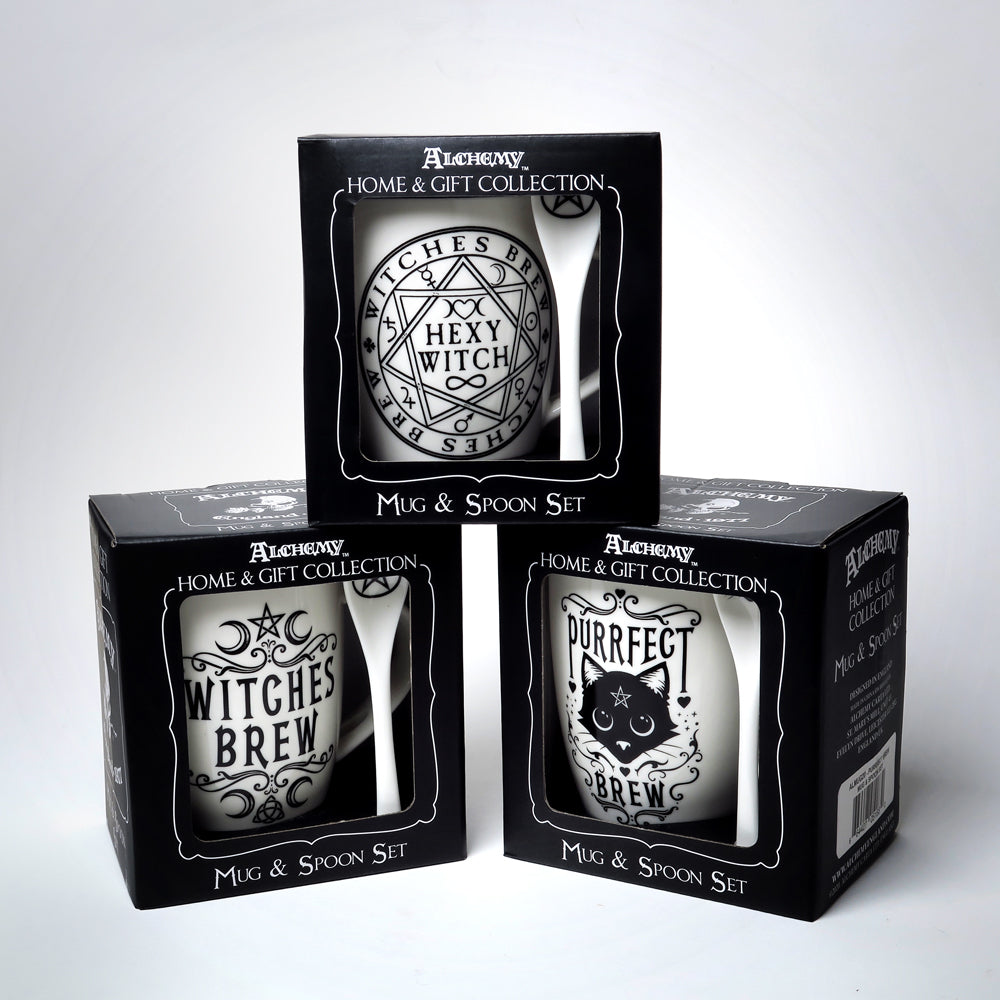 Alchemy Gothic Witches Brew China Mug Spoon Set ALMUG16