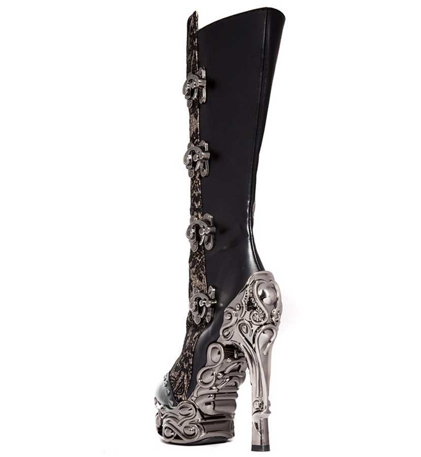 Hades ARIANNA Victorian Steampunk Knee High Boots