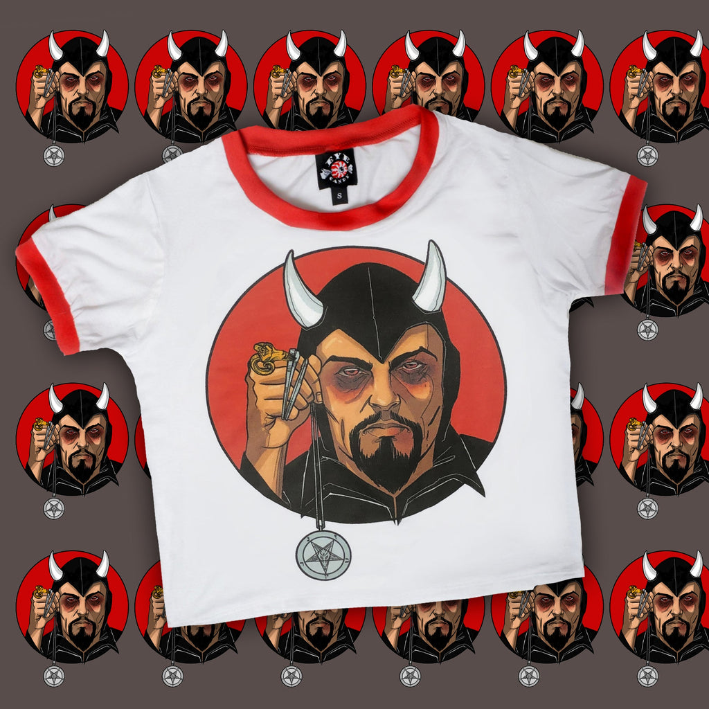 Vera's Eyecandy Anton LaVey Ringer Tee